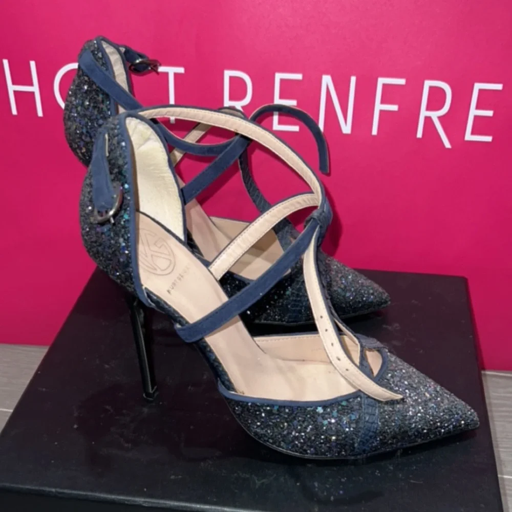 Kurt Geiger glitter heels in royal blue – size US 8 - Picture 3 of 7